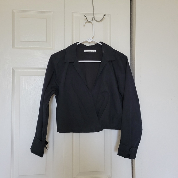 Abercrombie & Fitch Long Sleeve Poplin Wrap Top - Picture 2 of 6